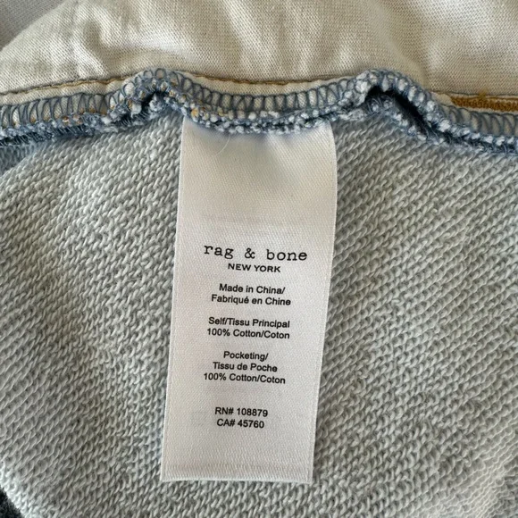 rag & bone • Miramar Andi Ankle Sweatpant Denim Light Blue Wide Leg - Picture 9 of 10